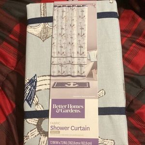 Light Blue Coastal Shower Curtain